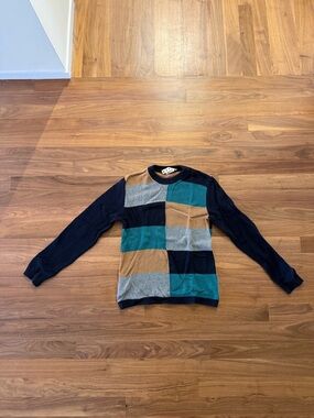Marni Men's Colorblock Crewneck Sweater - Navy, Teal, Tan, Gray